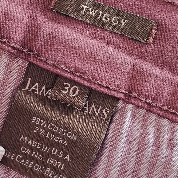 James Jeans Twiggly Legging Mid Rise Burgundy Jeans 30 NWT - Picture 7 of 7